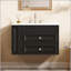 Meuble-lavabo mural 30 po avec 2 tiroirs, lavabo simple en céramique et armoire de rangement flottante pour salle de bain moderne-75532374