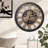 Wall Clock 24" Round Oversized for Living Room decor with Real Moving Gears America Collection-73808860