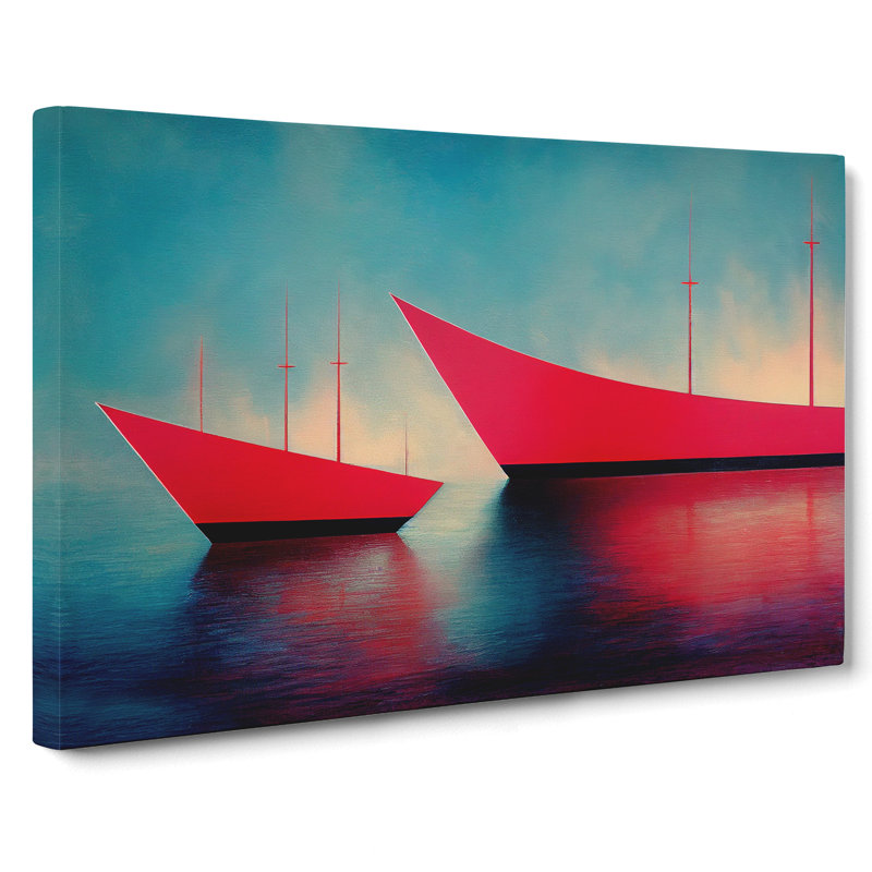 Two Modern Ships Abstract - Wrapped Canvas, 35cm H x 50cm W x 3cm D