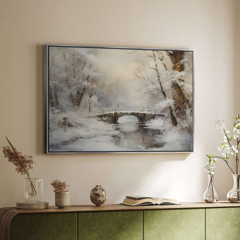 Paysage rétro -DCCDIXIX, Toile avec cadre flottant, H 27 po x l 41 po x P 2 po