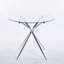 Table de salle à manger avec pieds en métal chromé et verre trempé, table de cuisine moderne pour le salon - pieds en métal chromé-129934556