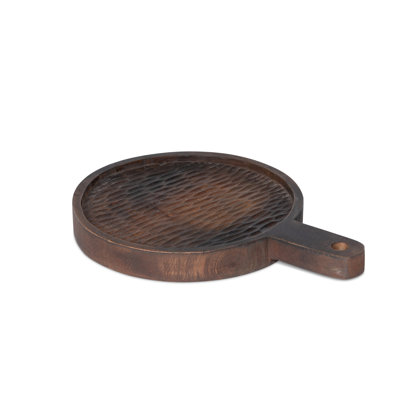 Carved Wood Serving Tray, 10"