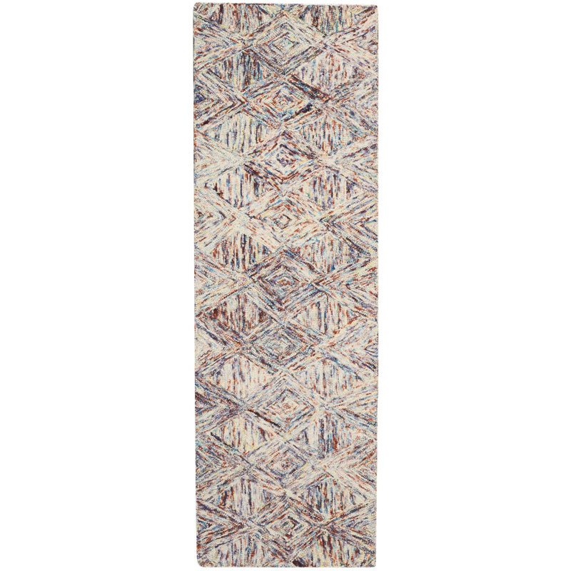 Brote Wool Geometric Indoor Rug, Runner 2'3" x 7'6"