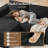 Modern 94.5inch Sectional L-Shaped Corduroy Sofa With Storage Pockets-1874115377-1874115375