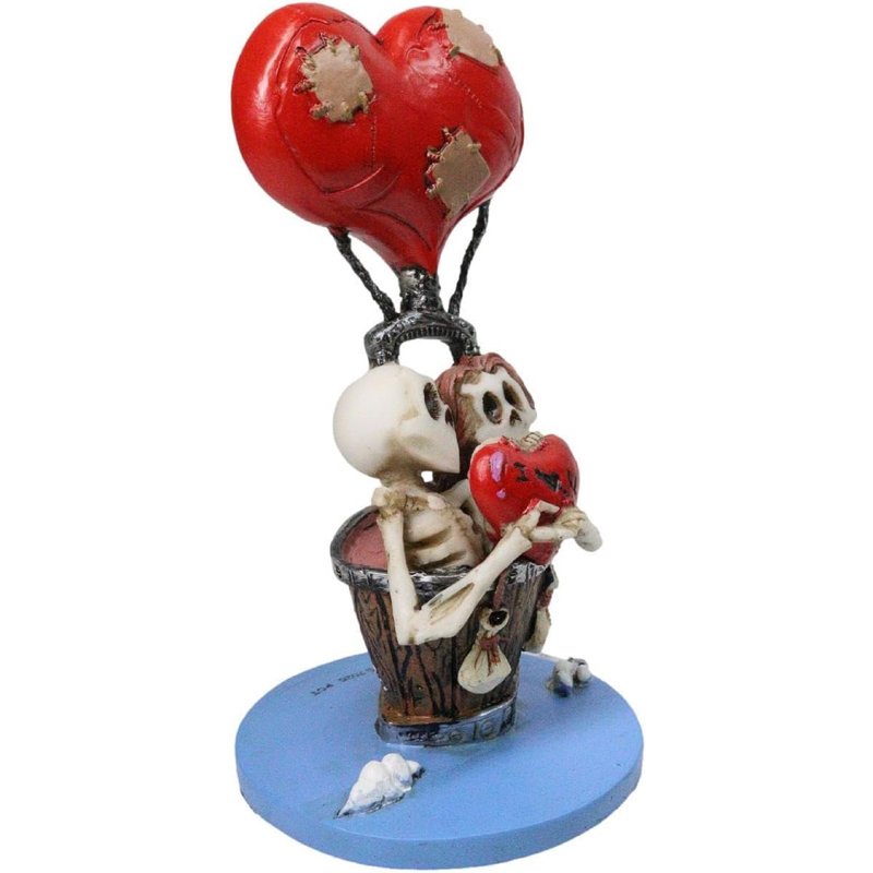Figurine Jour des Morts squelette en montgolfière «Love Will Lift Us Up»