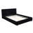 Queen Size Low Profile Platform Bed Black Fleece Upholstered Grid - Headboard Engineered Hardwood Side Rails Assembly Required Contemporary With Soft Headboard, Frame, And ,