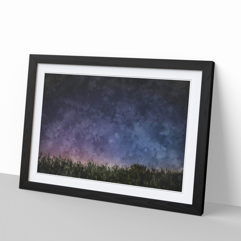 Grassfield in Romania - Picture Frame Painting, Black Framed, 27cm H x 36cm W x 2cm D