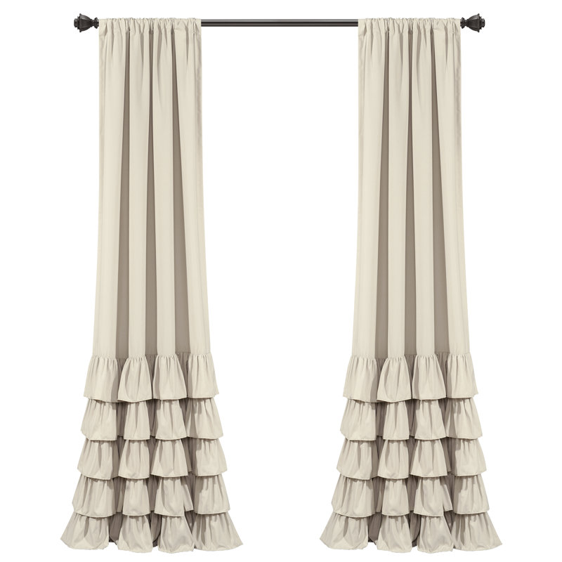 Paire de rideaux semi-transparents avec passe-tringle Allison, L 40 po x L 95 po, Neutre