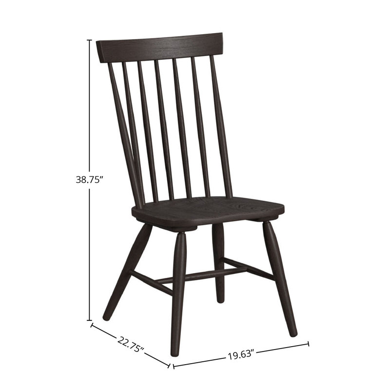 Black Wood Windsor Slat Back Side Chair
