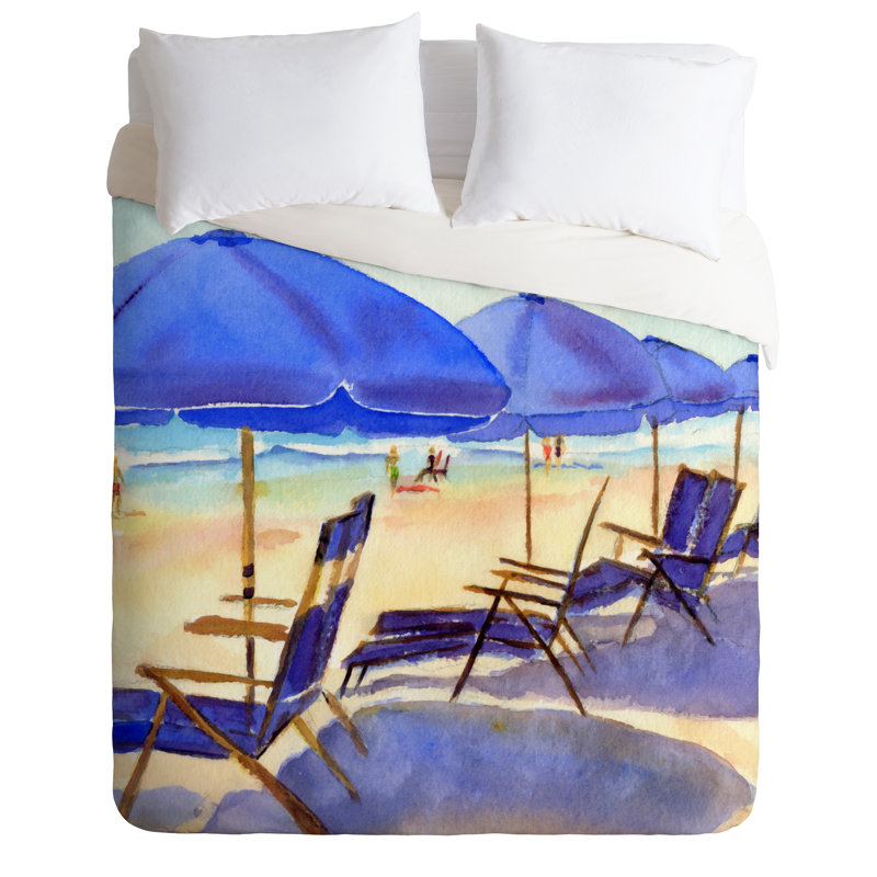 Beach Chairs Coastal Duvet Cover