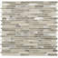 Carrelage mural mosaïque en verre et métal 12 po x 12 po Belfort Taupe