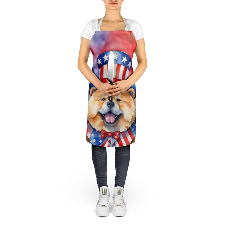 Patriotic American Apron, Brown Chow Chow