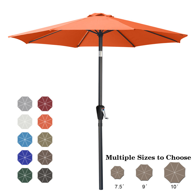 Parasol de marché Miqdad, Orange, H 108 po x l 106,3 po x P 106 po
