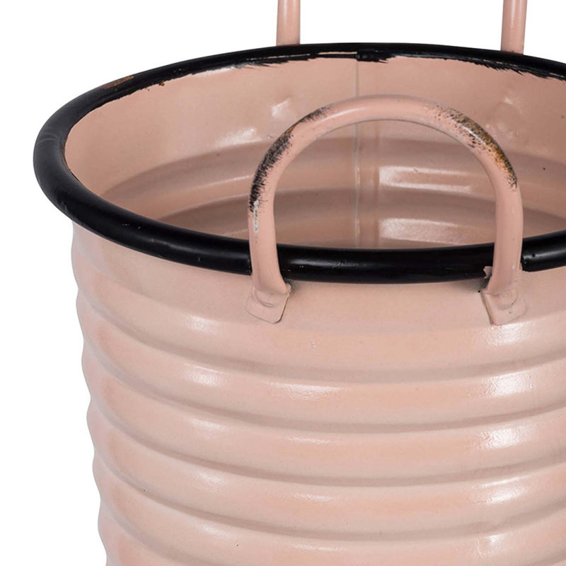Pot à fleurs 100% fer de Lefkowitz, Rose, H 11,6 po x l 8,7 po x P 8,7 po