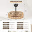 20" Farmhouse Caged Ceiling Fan Featuring A Fabric Style Light Kit And Remote Control