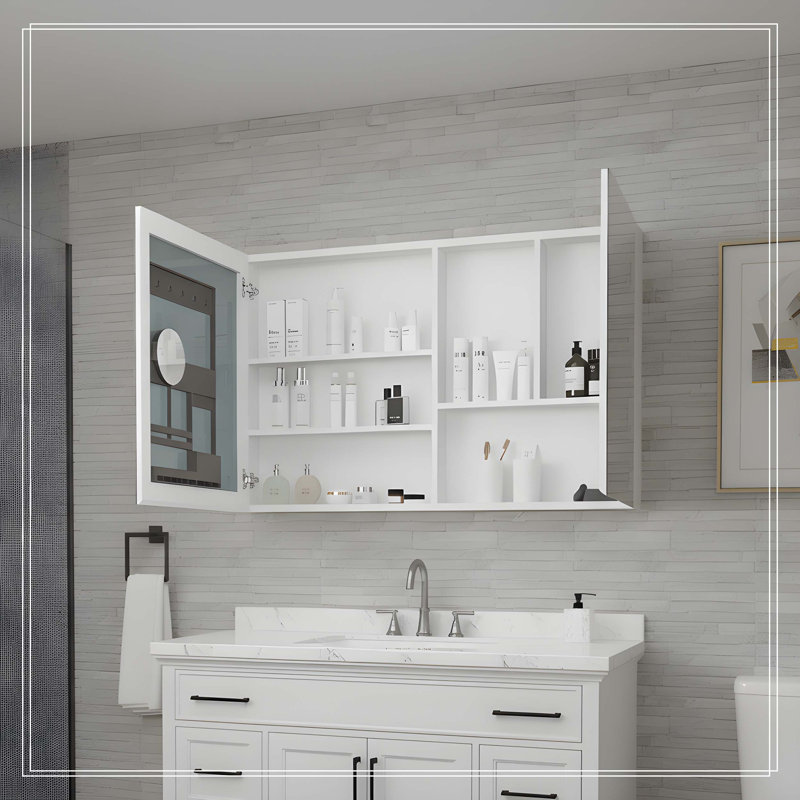 Armoire à pharmacie avec miroir de salle de bain l 48 po x H 30 po