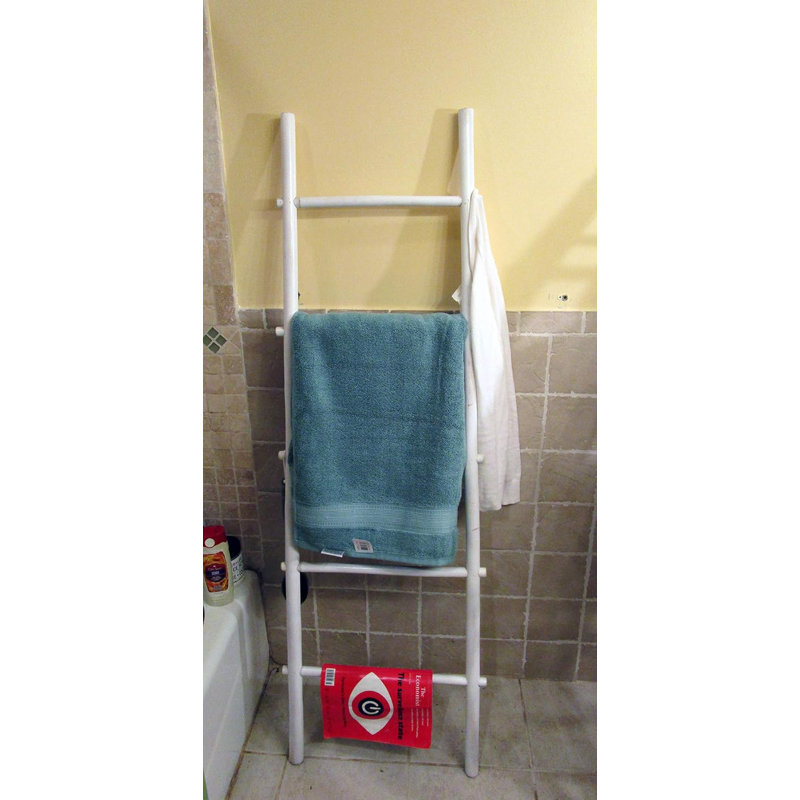 Porte-échelle en bambou 5 pi, Blanc