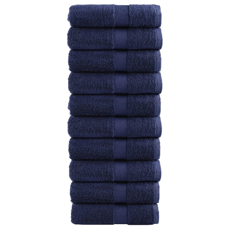 Nerte 100% Cotton Hand Towel, Blue/White/Grey, 30cm L x 30cm W