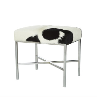 Upholstered Cowhide Stool