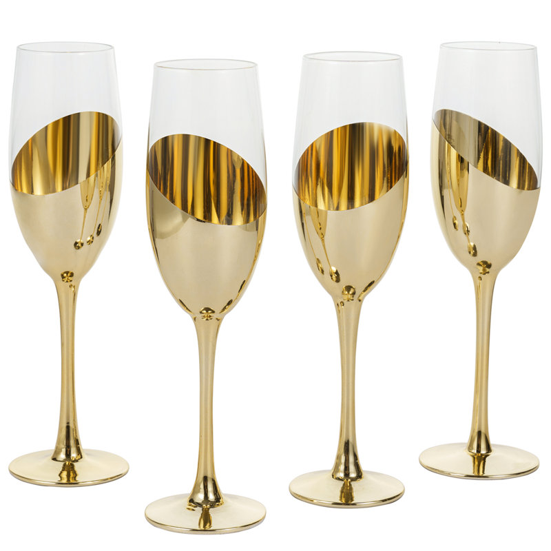 4 Piece 177ml Glass Flute Set