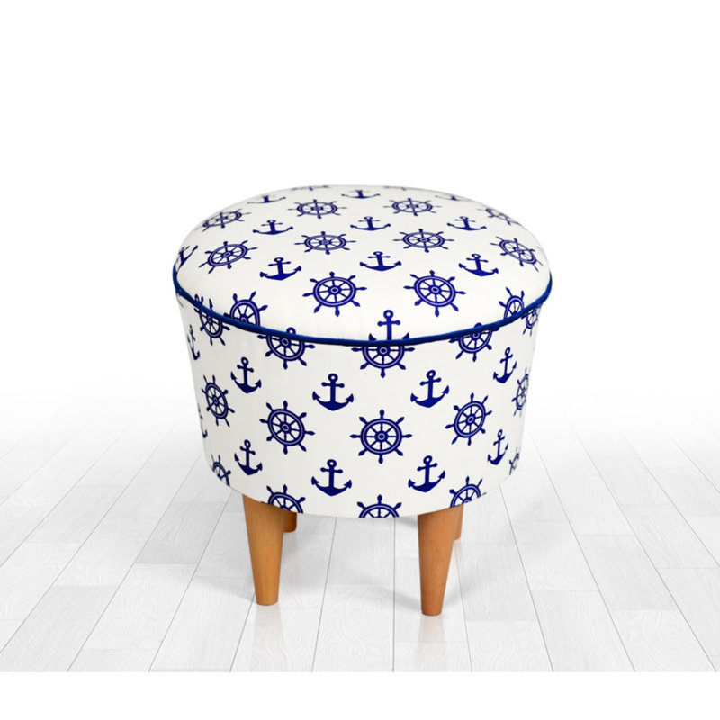 Beam 42cm Wide Round Geometric Footstool Ottoman