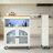 Kitchen Island Cart with Extended Table, Storage Cabinet, Side 3 Open Shelves, Kitchen Island Table For Kitchen On Wheels-123147627-123147629