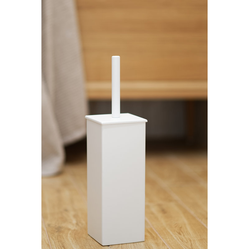 MUGO Free Standing Toilet Brush and Holder, White
