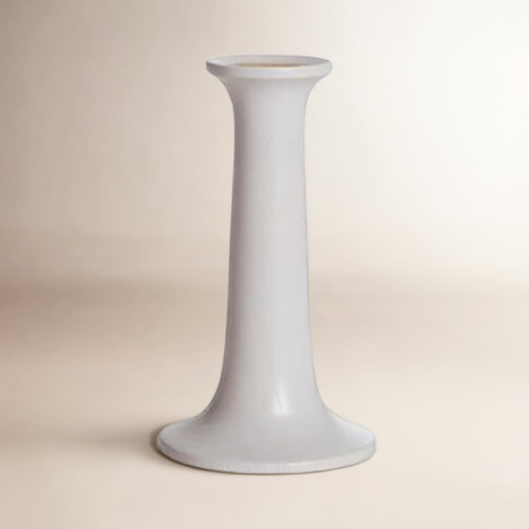 Simple Solid Wood Tabletop Candlestick, 5.5" H x 3.5" W x 3.5" D, Gray