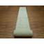 Tapis oriental blanc en laine noué à la main 2 pi 7 po x 26 pi 1 po XL