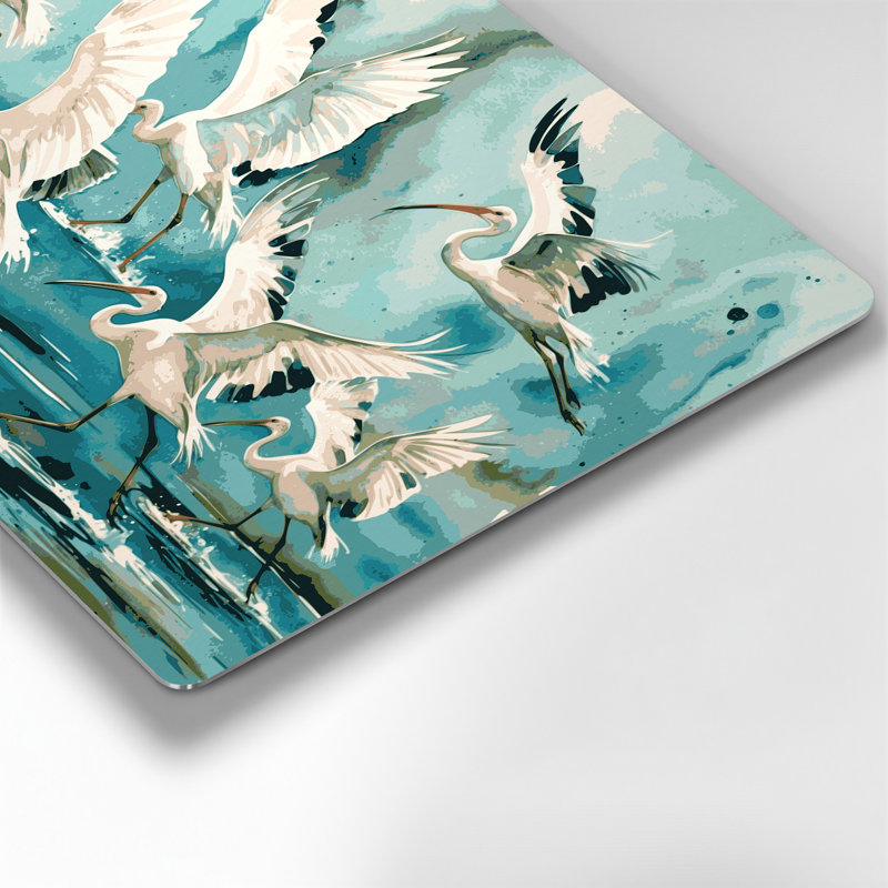 Oiseaux, oiseau blanc, beige, art mural en métal