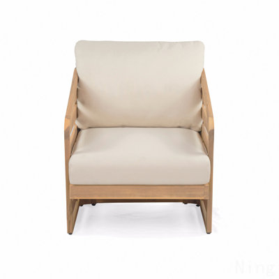 Ensemble de conversation d'extérieur beige 4 pièces en bois d'acacia royal