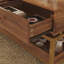 Table basse Farmhouse avec rangement spacieux, structure en métal durable et plateau élégant en grain de bois pour les salons modernes-1009956713