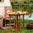 3Ft. Brown Rectangular Patio Folding Wood Table