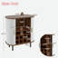 Armoire à vin cannelée avec support à vin à 8 grilles, 5 tablettes réglables à 5 niveaux, 2 porte-verres, 4 espaces de rangement cachés et portes coulissantes-366206542