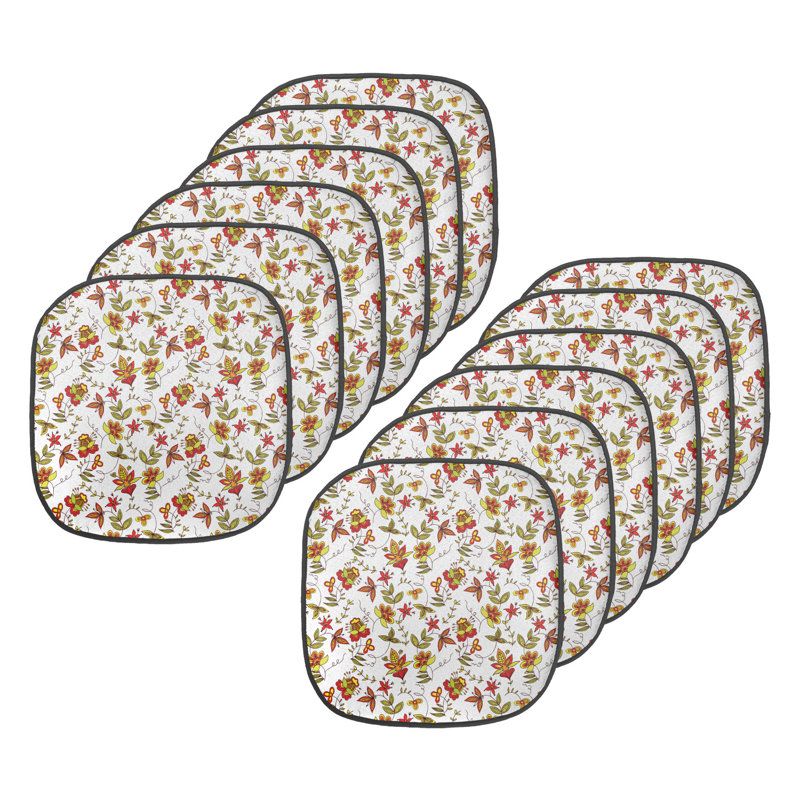 Coussin de siège traditionnel pour l'extérieur, Red/Yellow Floral