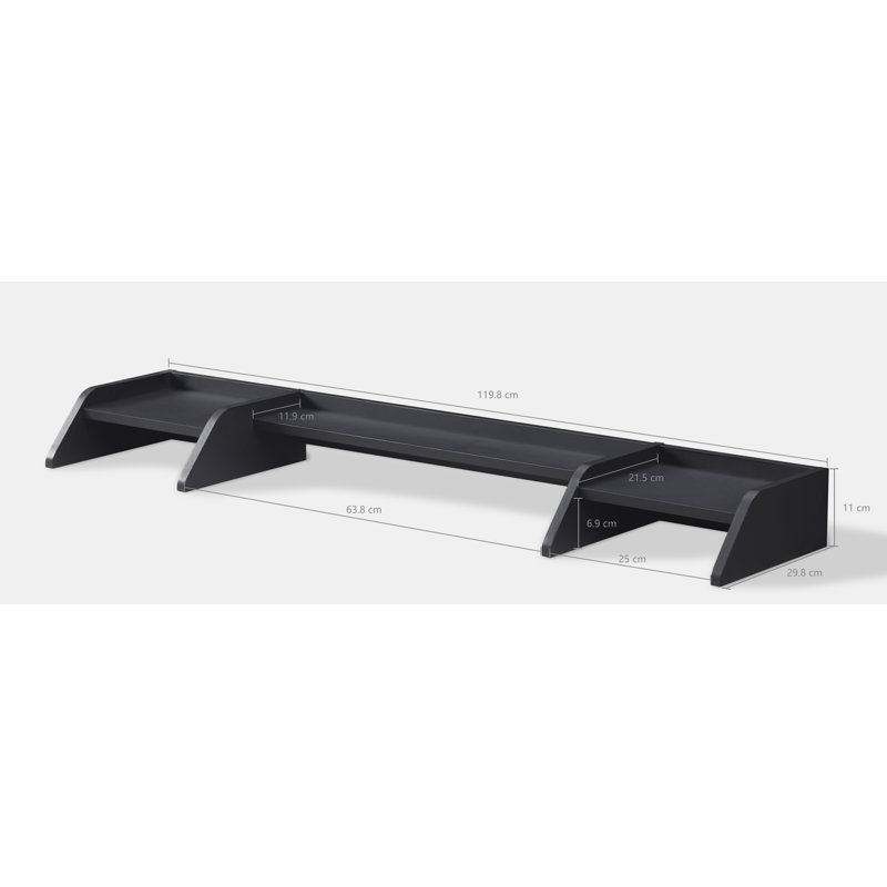 Standing Desk with Accessory Set, Desk Shelf and Desk Drawer, Black, 120cm x 60cm