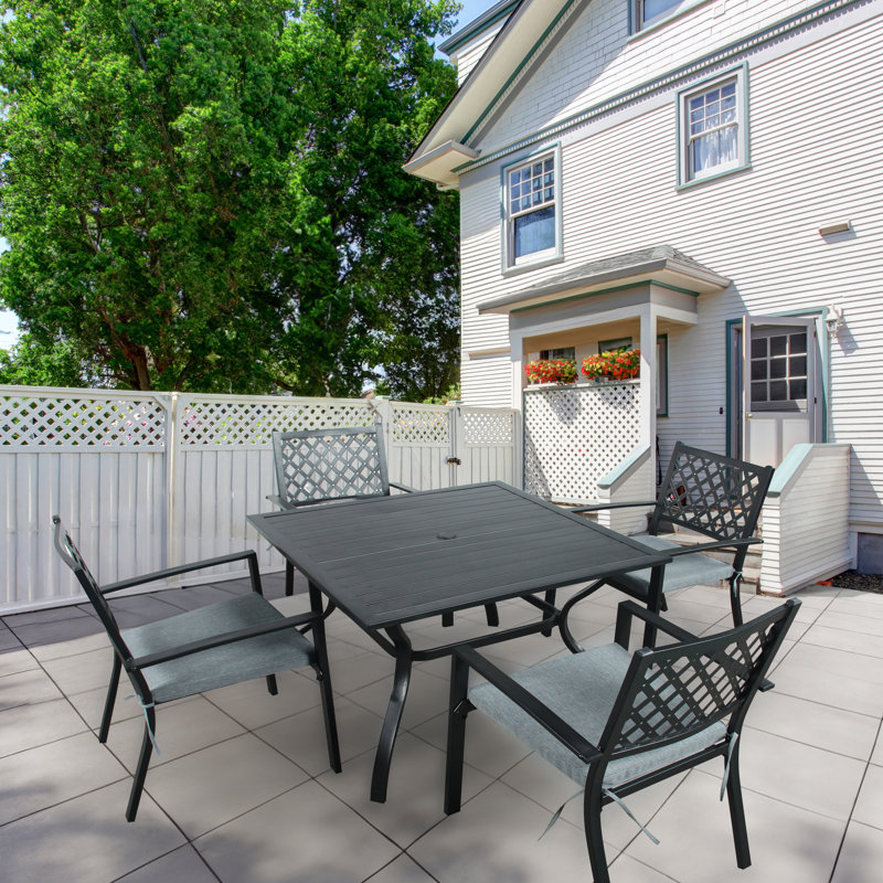 Amenah 4 - Person Patio Dining Set with Square Table , Cushions Included