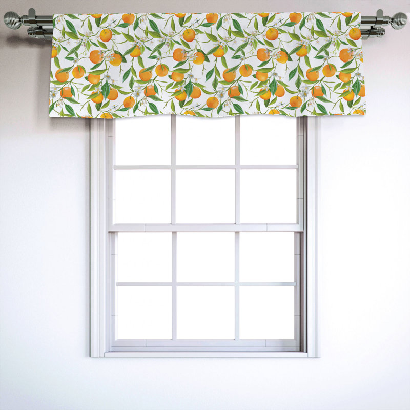 Sateen Floral Ruffled Window Valance