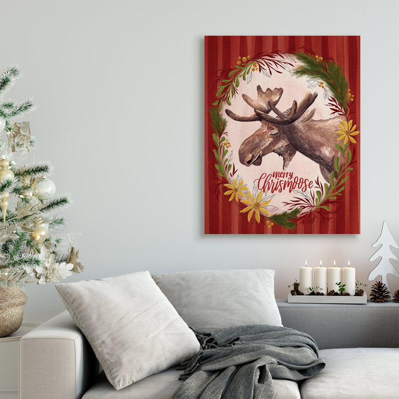 Merry Chris-Moose, Toile tendue, H 40 po x l 30 po