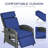 Outdoor Recliner Chair With Cushions, Reclining Patio Lounge Chair With Adjustable Footrest, Armrests, Tray Table, Blue-400761188-400761191