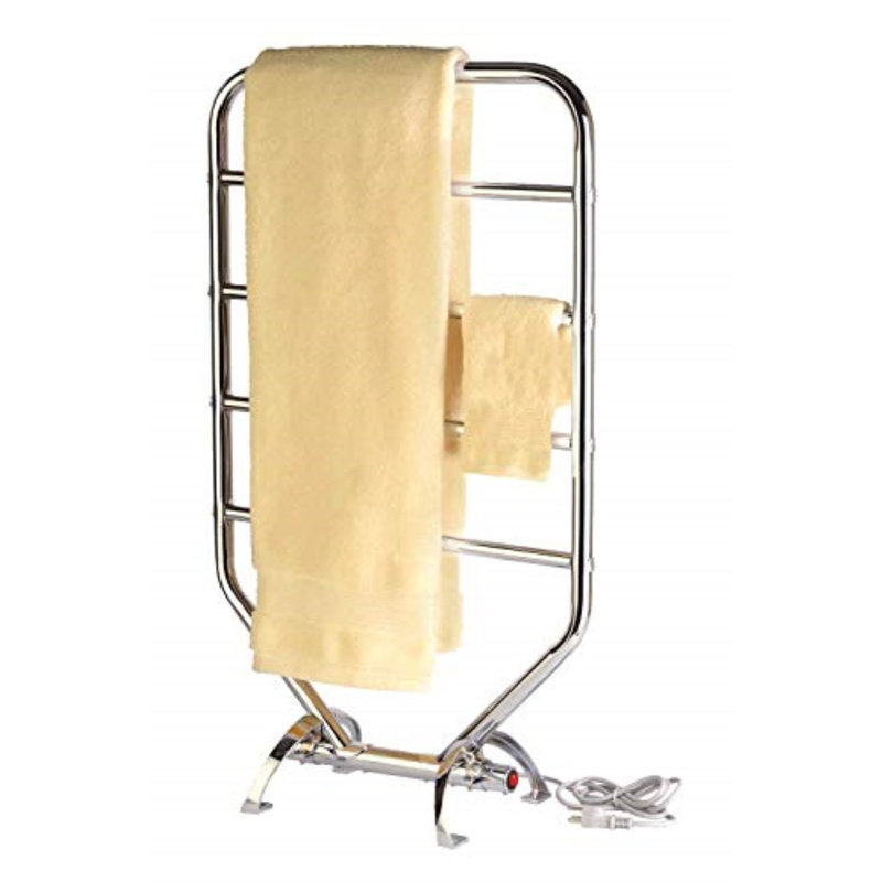 Chrome 34-Inch Free-Standing or Wall-Mounted Towel Warmer