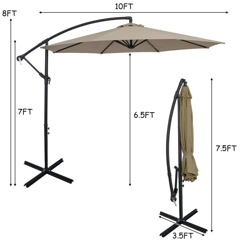 Parasol en porte-à-faux 120 po Rollinsville, Café