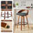 Swivel Bar Stools Set Of 4, 24.6" Counter Height Bar Stools, Mid-Century Modern Upholstered Walnut Barstools With Curved Back And Footrest, Suitable For Kitchen Island Counter, Grey-1056974614