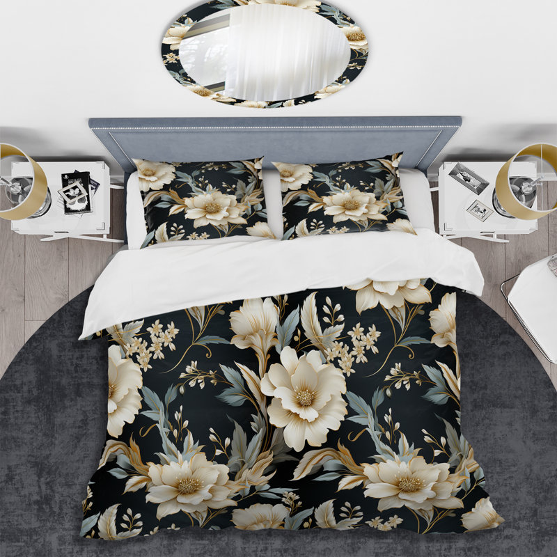 Literie à motifs contemporains motif victorien II, Housse de couette simple + 1 taie décorative stan