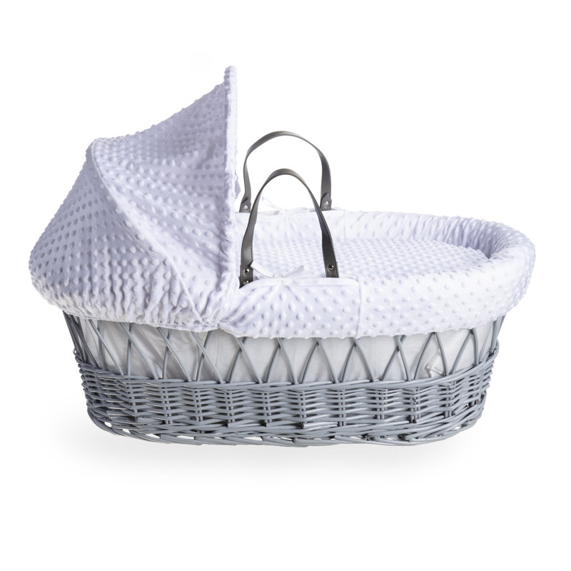 Dimple Wicker Moses Basket, White
