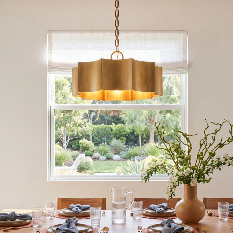 Carney 3-Light Chandelier, Gold Patina