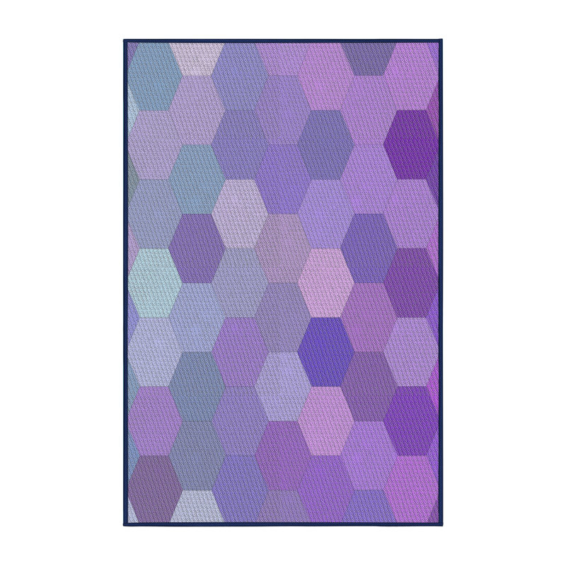 Tapis mauve / turquoise Erving, Rectangle 5 pi x 7 pi