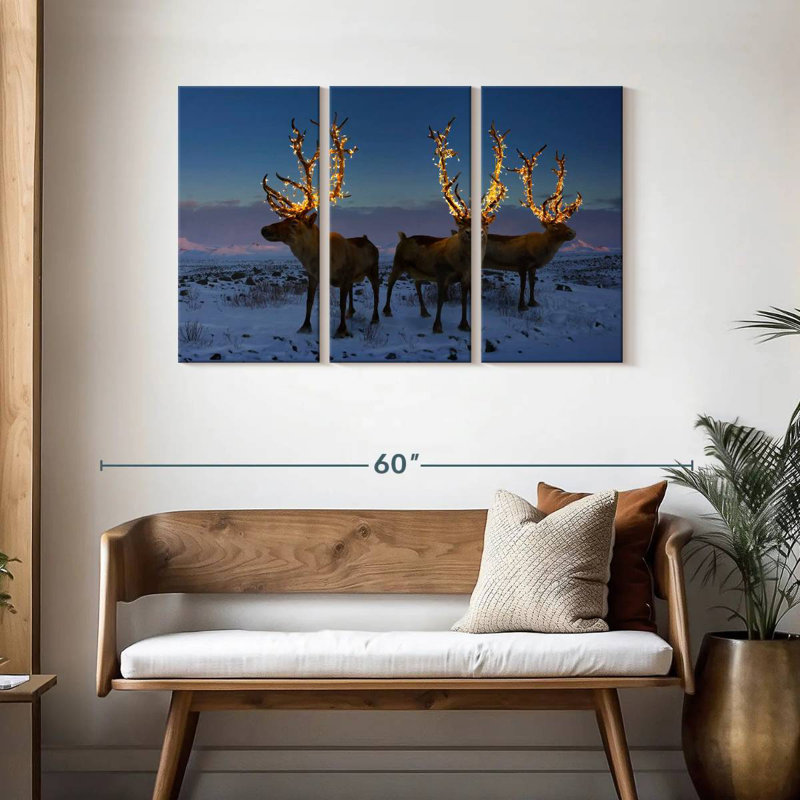 Brampt Illuminated Reindeers, 28" H x 45" W