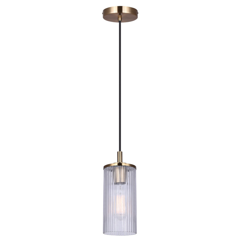 Luminaire suspendu cylindrique à 1 lumière Bodell, Or