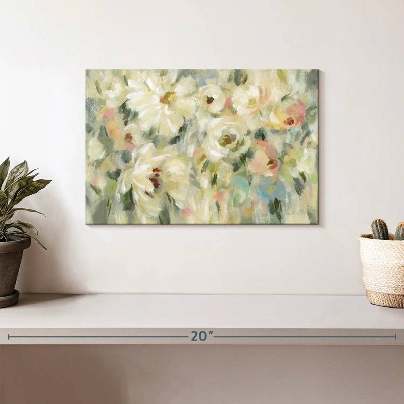Expressif floral pâle, H 8 po x l 12 po